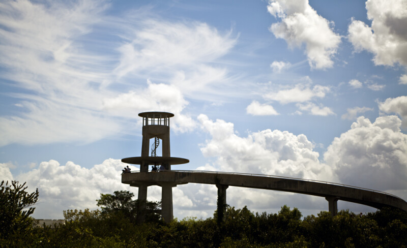 Distant View of a Lookout Tower at Shark Valley of Everglades National Park