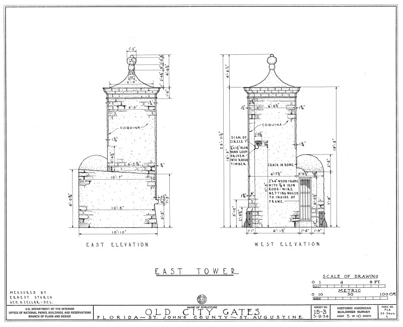 East and West Elevations of the East Tower