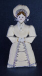 England Queen Katherine Howard Doll with White and Silver Gown and Hood (Full View)