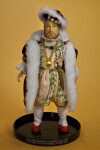 England Rubber and Plastic Doll of King Henry 8th Dressed in Royal Fashion (Full View)