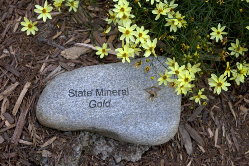 Engraving on Rock: "State Mineral Gold