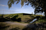 Exterior View of Reconstructed Fort Caroline's Angled Walls