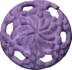 Floral Button with Cut-Outs, Lavender