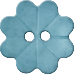 Floral Button with Eight Petals, Light Blue