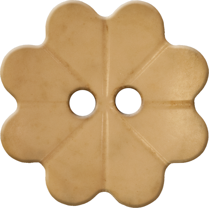 Floral Button with Eight Petals, Tan