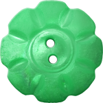 Floral Button with Eight Squarish Petals, Green