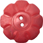 Floral Button with Eight Squarish Petals, Ruby