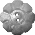 Floral Button with Eight Squarish Petals, Silver
