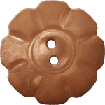 Floral Button with Eight Squarish Petals, Tan