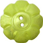 Floral Button with Eight Squarish Petals, Yellow-Green