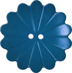 Floral Button with Fourteen Petals, Blue
