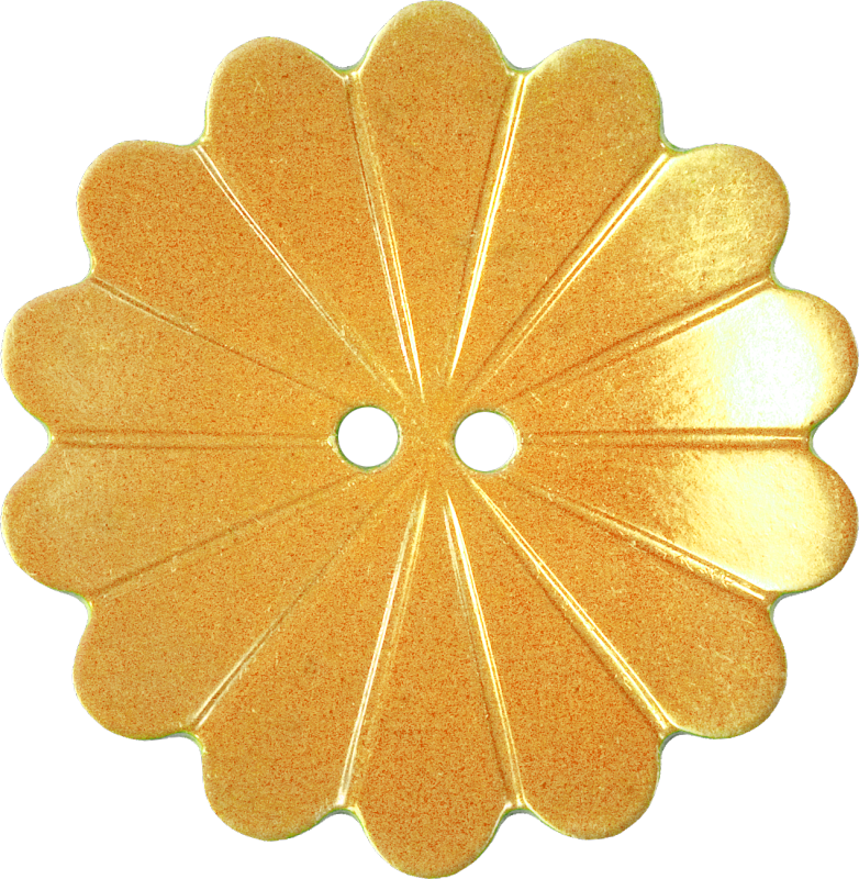 Floral Button with Fourteen Petals, Gold