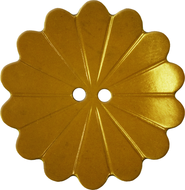 Floral Button with Fourteen Petals, Gold