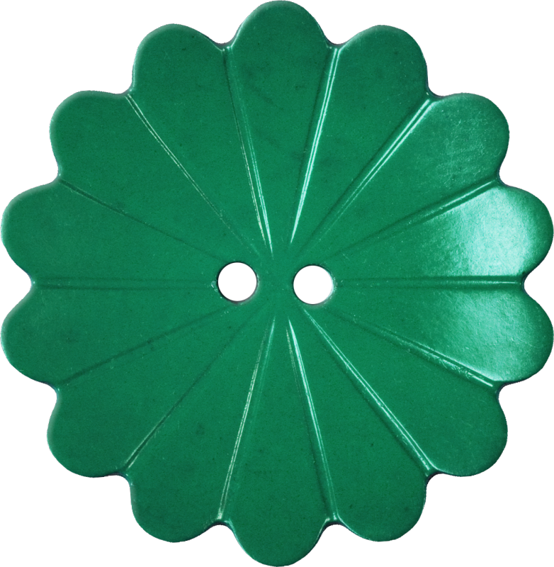 Floral Button with Fourteen Petals, Green