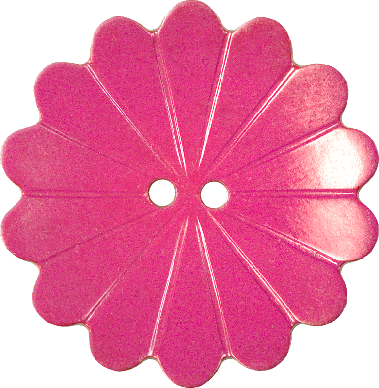 Floral Button with Fourteen Petals, Pink
