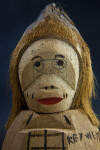 Florida Hand Carved Coconut Figure with Wire Glasses (Close Up)