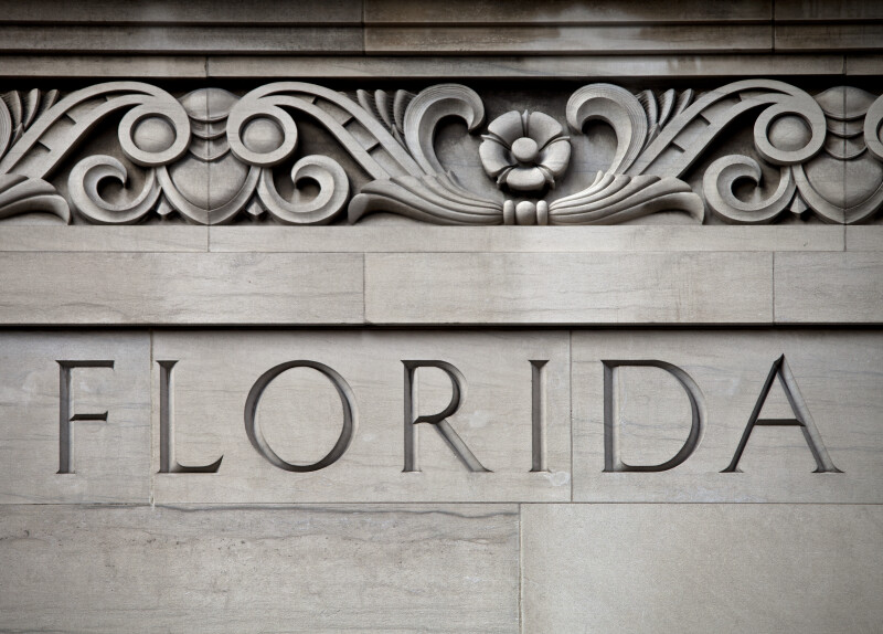 Florida Inscribed on a Building