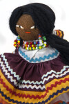 Florida Seminole Indian Doll with Colorful Beaded Necklace and Earrings (Close Up)