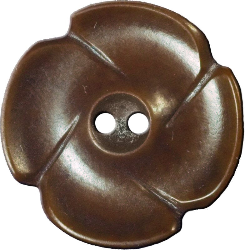 Flower Button with Four Petals, Brown