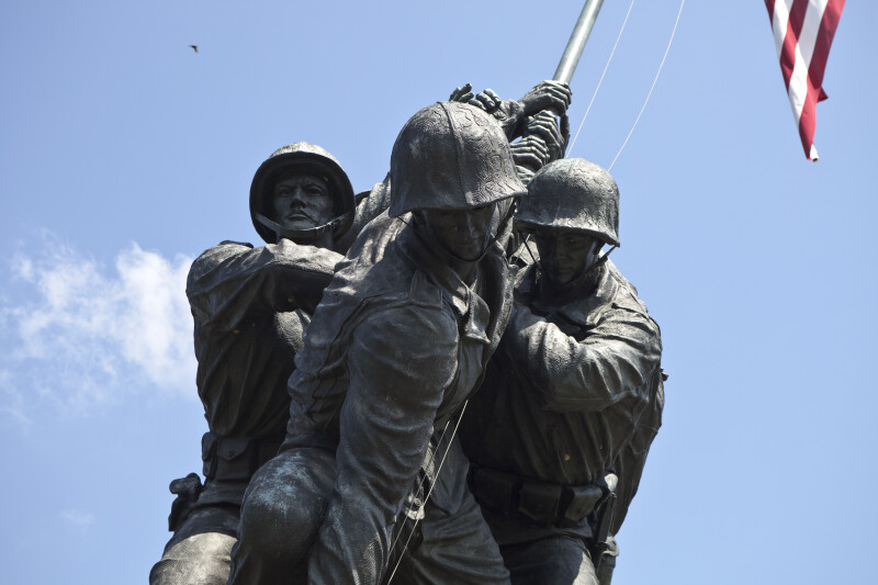 Front View of Flag Raising Statue