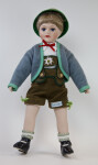 Germany Bavarian Boy Doll Dressed in Traditional Costume Including Lederhosen (Full View)