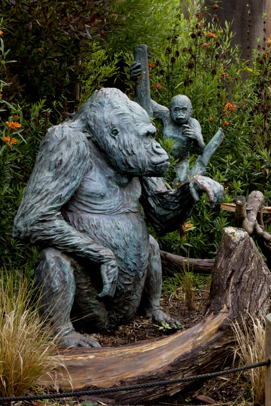 Gorilla and Young Statue
