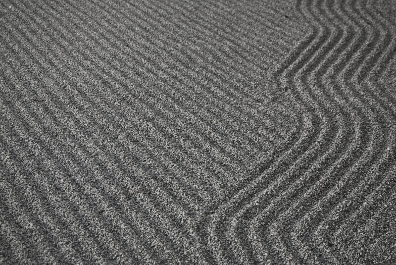 Gravel Combed in Lined and Wavy Patterns