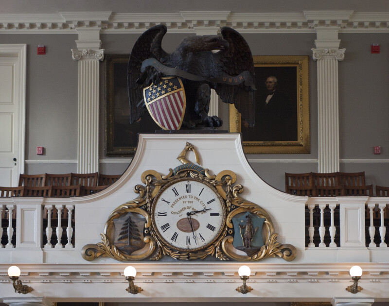 Great Hall Clock in Faneuil Hall Boston