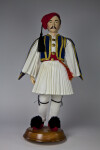 Greece Ceramic Male Doll by Evelt Themis in Grecian Traditional Costume (Full View)