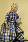 Greece Handcrafted Doll by Dora Parissis in Traditional Greek Spinner's Dress (Three Quarter View)