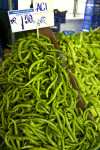 Green Chilies for Sale at an Outdoor Market in Kusadasi