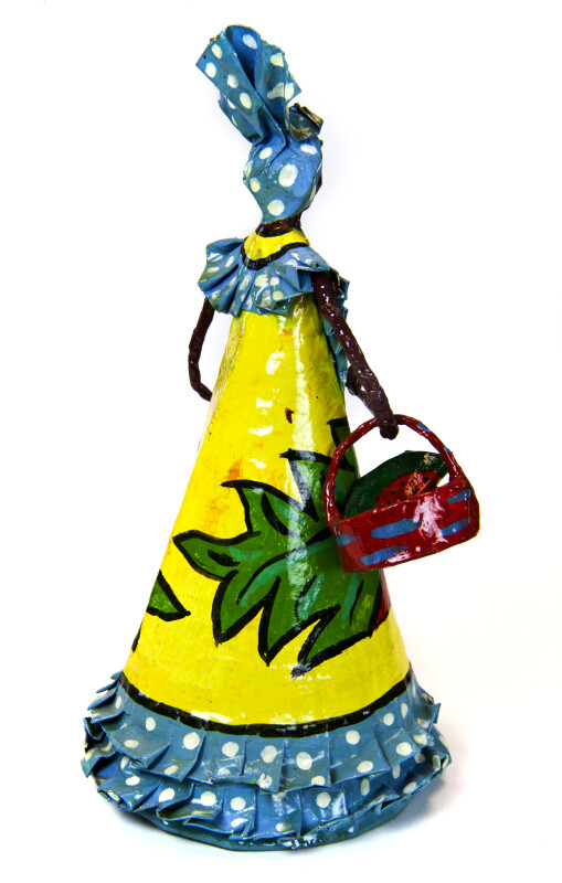 Guadeloupe Female Doll Made with Paper Base, Wire, and Tape (Back View)