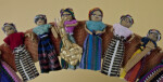 Guatemala Dolls in Worry Doll Wreath Holding Small Accessories (Partial View)