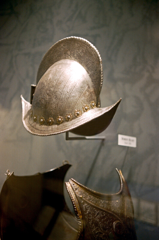 Helmet and Armor on Display at the Timucuan Preserve Visitor Center of Fort Caroline National Memorial