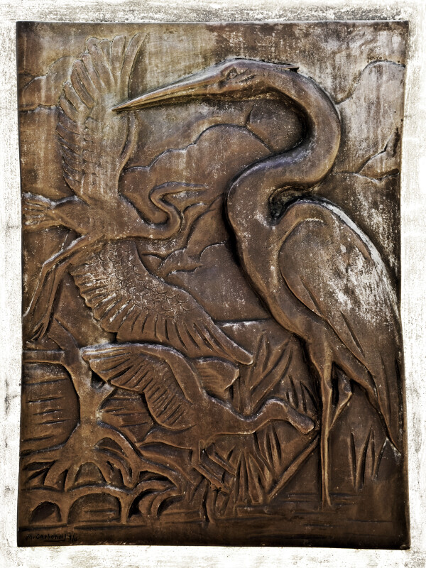 Herons or Egrets in Bronze