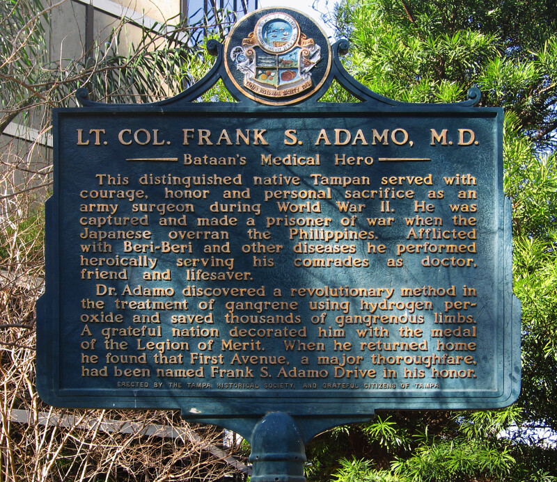 Historical Marker Dedicated to Lt. Col. Frank S. Adamo, M.D.