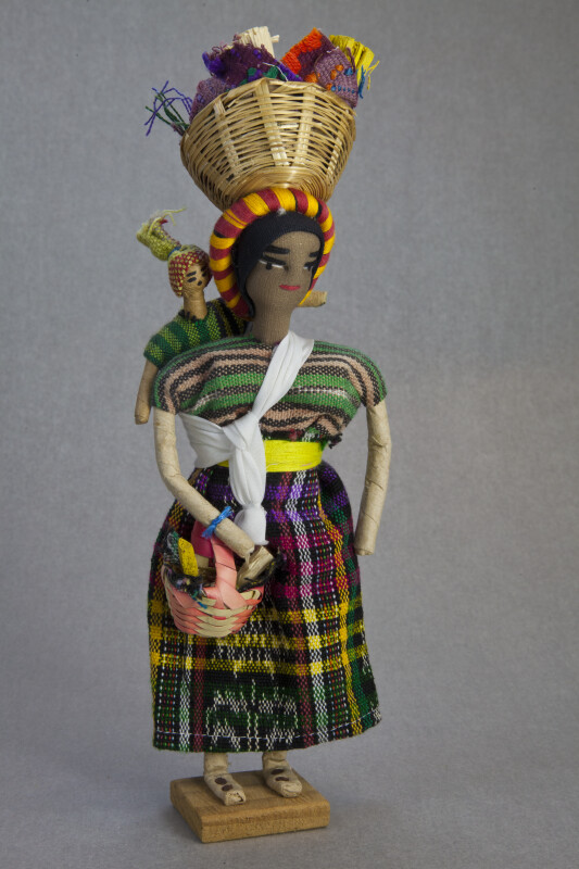 Honduras Female Doll Made from Fabric, Wire, and Tapa (Full View)
