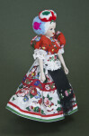 Hungary Ceramic and Cloth Doll with National Costume (Three Quarter View)