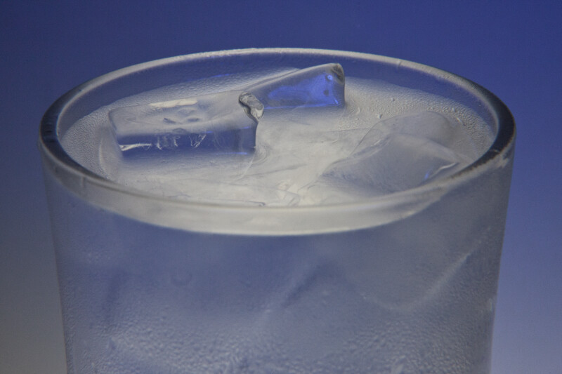 Ice Cubes Floating in a Glass of Water