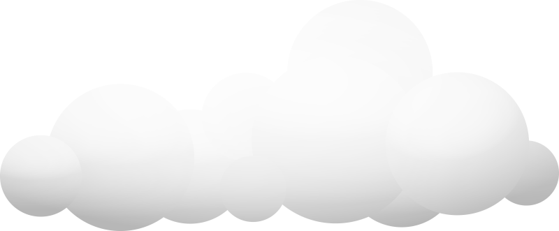 Illustration of Two Small Clouds Joined to Form a Large Cloud