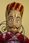 India Hindu Kshatriya Warrior Handmade with Wood and Stuffed Fabric (Close Up)