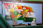 India's Flag with Leaders