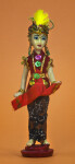 Indonesia Figurine of Woman Wearing Batik Skirt and Gold Jewelry (Full View)