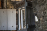 Interior View of Watchtower Window Opening with Shutters