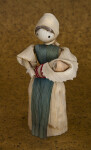 Iowa Handcrafted Cornhusk Woman Holding Baby  (Three Quarter View)