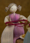 Iowa Young Corn Husk Girl with Fiber Pigtails (Close Up)