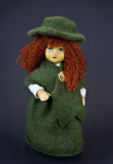 Irish Girl Annie Moore Handcrafted from Ceramic, Fabric, and Yarn (Full View)