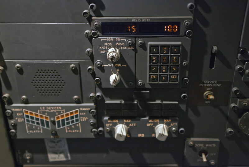 IRS Display on an Airplane's Control Panel