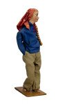 Israeli Young Woman Doll in Scarf, Shirt and Pants (Profile View)