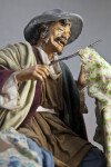 Italy Hand Painted Ceramic Man Fixing an Umbrella with a Wire Rod (Three Quarter Length)